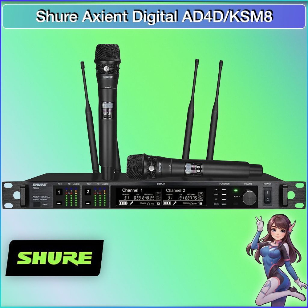 Shure Микрофон для живого вокала Shure Axient Digital AD4D/KSM8, черный матовый  #1