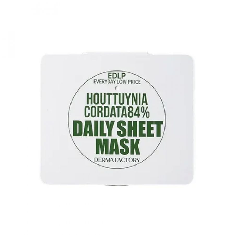 Derma Factory Тканевые маски для лица Houttuynia Cordata 84% Daily Sheet Mask, с экстрактом цветка хауттюйнии, #1