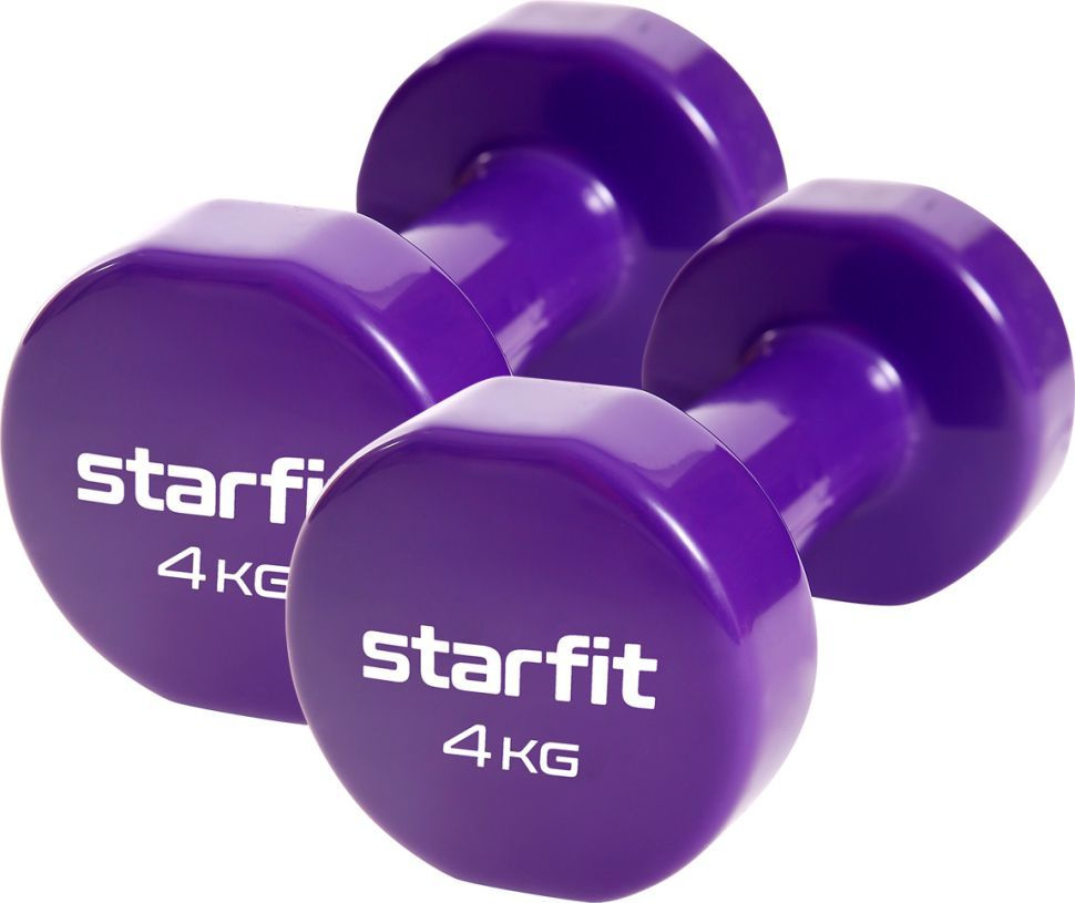 Гантели 2шт. 4кг, виниловые фиолетовый, DB-101 Starfit #1