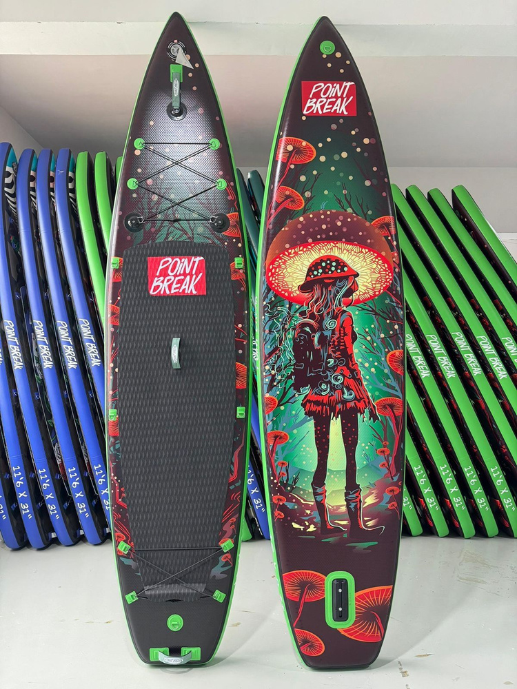 SUP board Point Break RED HAT, Надувная SUP доска 3 слоя, 25 psi , Надувная доска Premium 11,6 (351х81х15см) #1