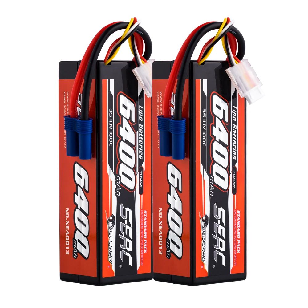 SUNPADOW2S3S4SLiPoаккумулятор6400mAh7.4V11.1V100CсразъемомEC5дляRCмоделей(2шт)
