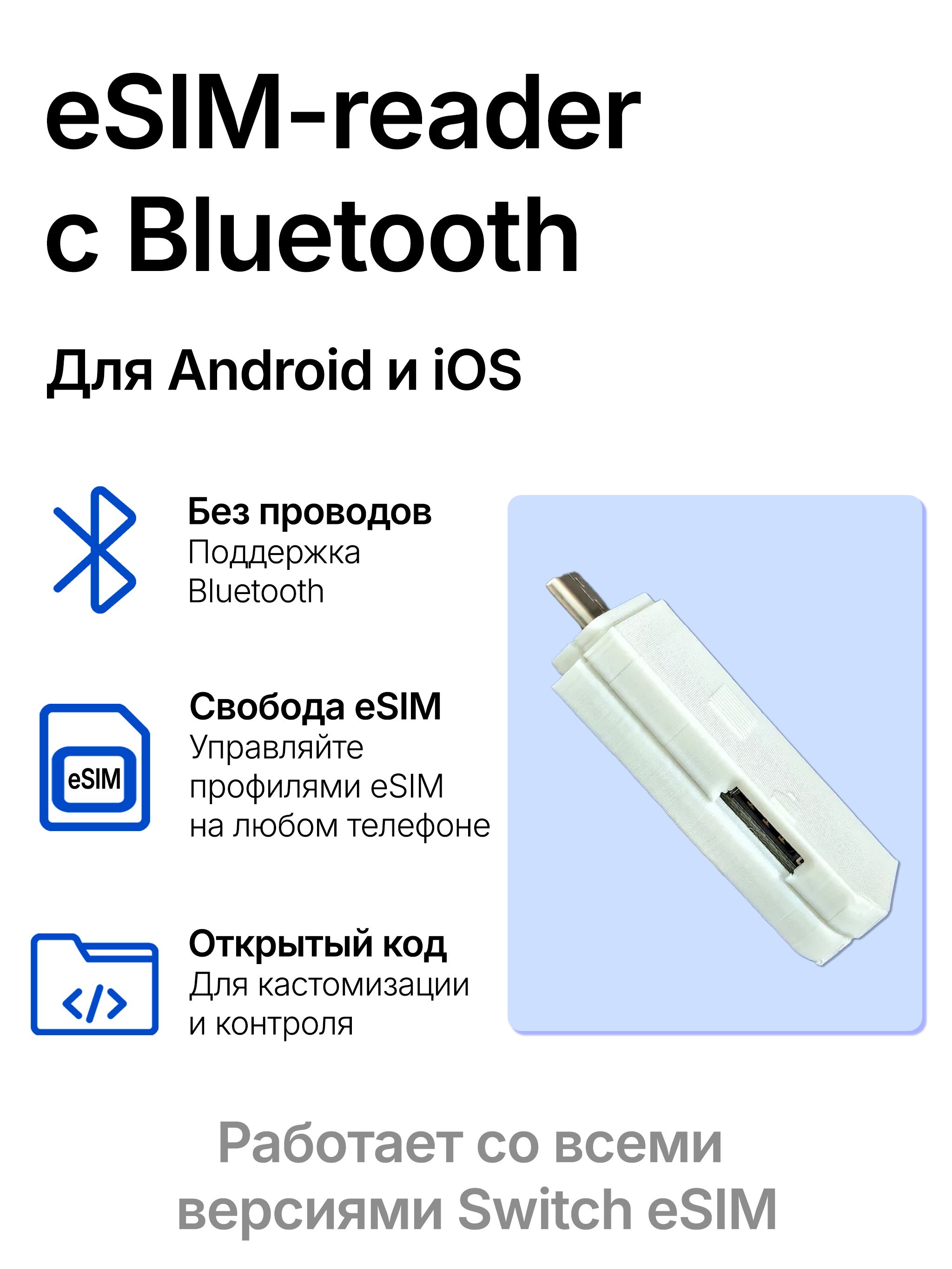 SwitchEsimBluetoothreader-запись/активация/удалениеesimналюбых(android/ios)смартфонах