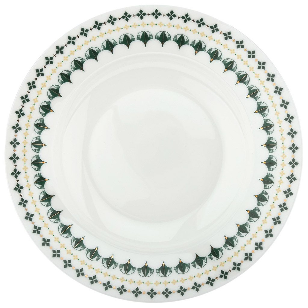 Набор тарелок "Мадрид" из 3 шт. Тарелка глубокая суповая, д230мм h37мм, 580мл, деколь с золотом, в коробке, #1