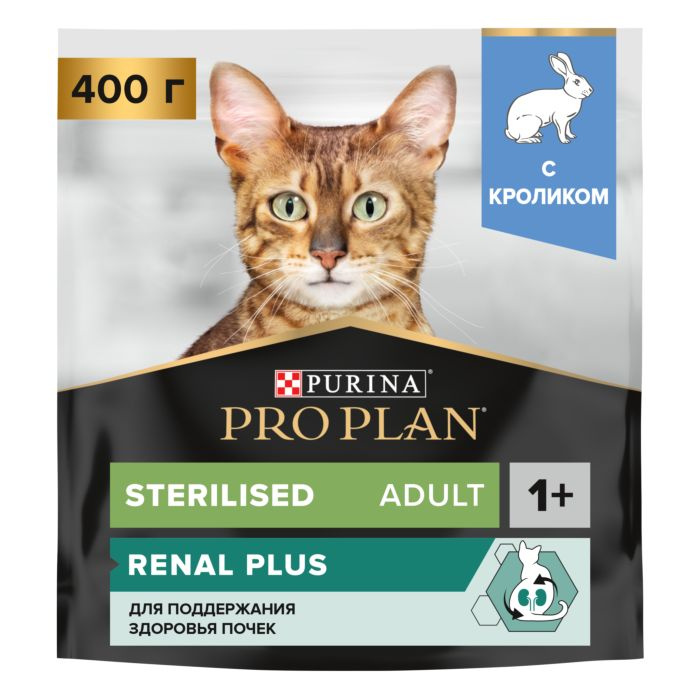 Purina Pro Plan Optirenal Sterilised сухой корм для стерилизованных кошек с кроликом  #1