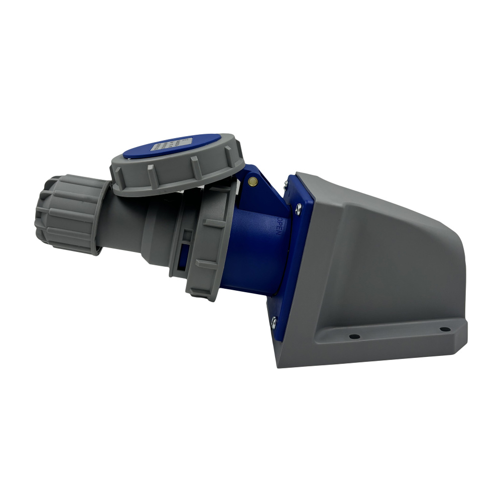 Разъем силовой электрический влагостойкий IP67, 2P+E, 250В, 16А, вилка ...