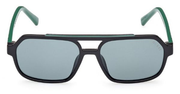 Детские солнцезащитные очки Guess GUS 9237 05N, цвет: черный, цвет линзы: зеленый, авиаторы, пластик #1