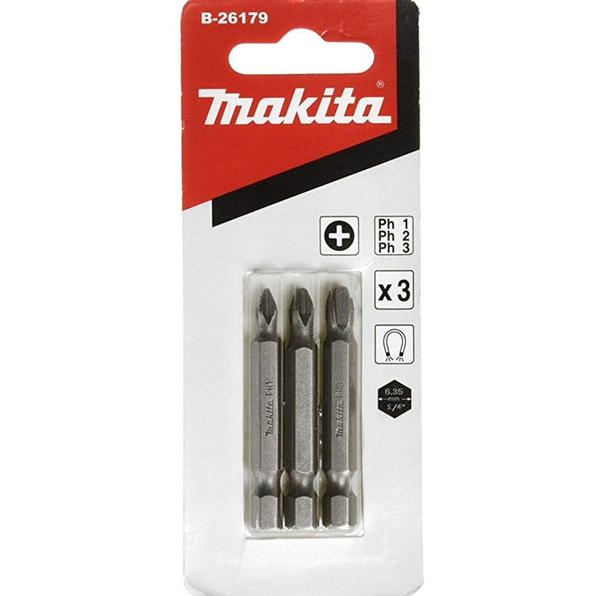 Биты PH1/PH2/PH3, 50 мм, E-form (MZ), 3 шт Makita B-26179 #1