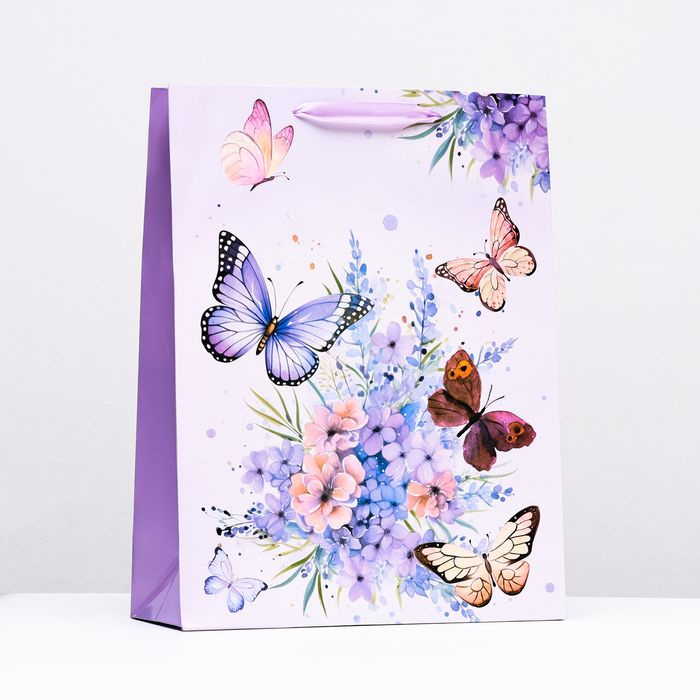 Пакет ламинированный "Пархающие бабочки", 31 х 40 х 11,5 см #1