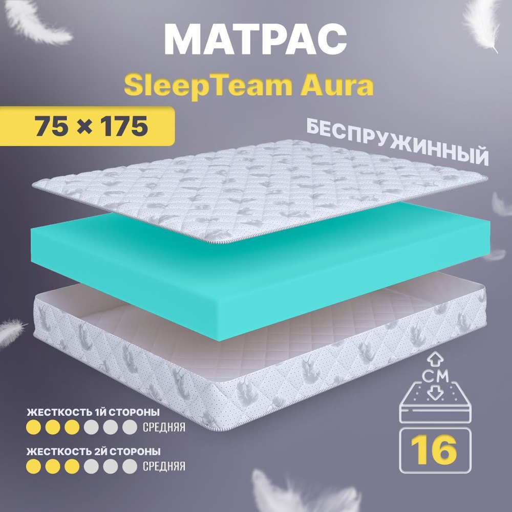 Sleepteam Матрас в кроватку Aura, Беспружинный, 75х175 см #1