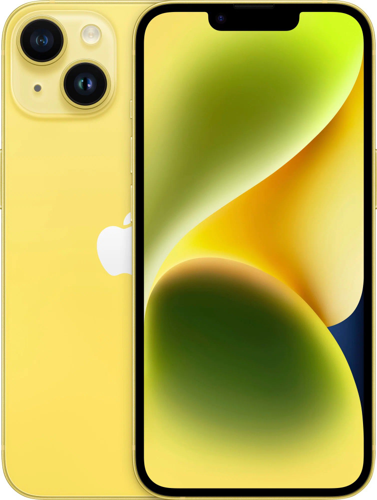Apple Смартфон iPhone 14 E-SIM 128 ГБ, желтый #1