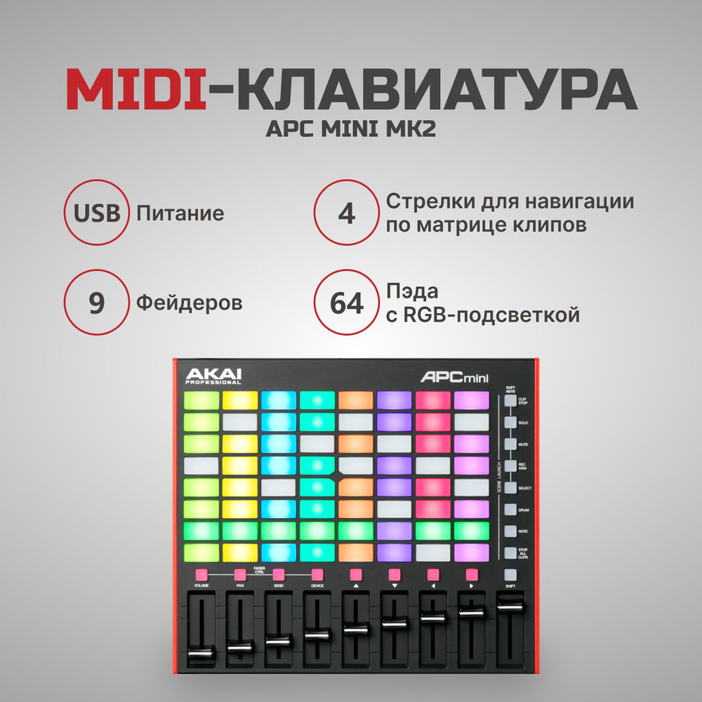 MIDI-клавиатура Akai APC MINI MK2 красный #1