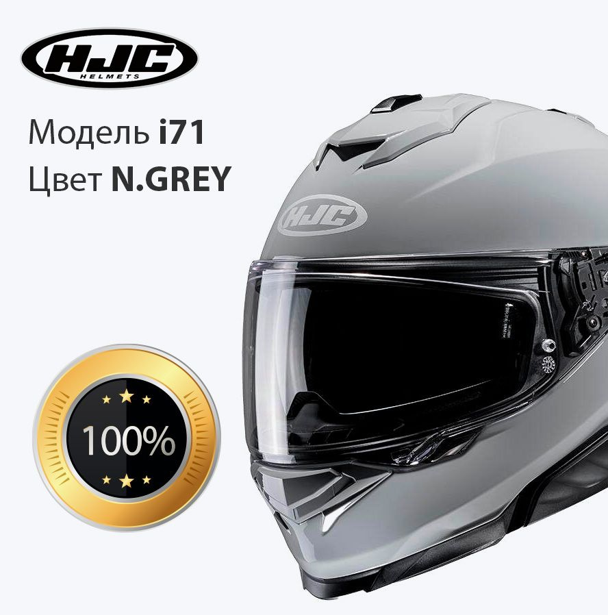 Мотошлем интеграл взрослый мужской / женский HJC i71 N GRAY размер XL  #1