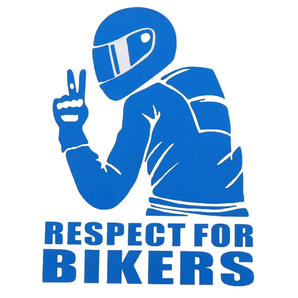 Наклейка на авто Respect For Bikers синяя #1