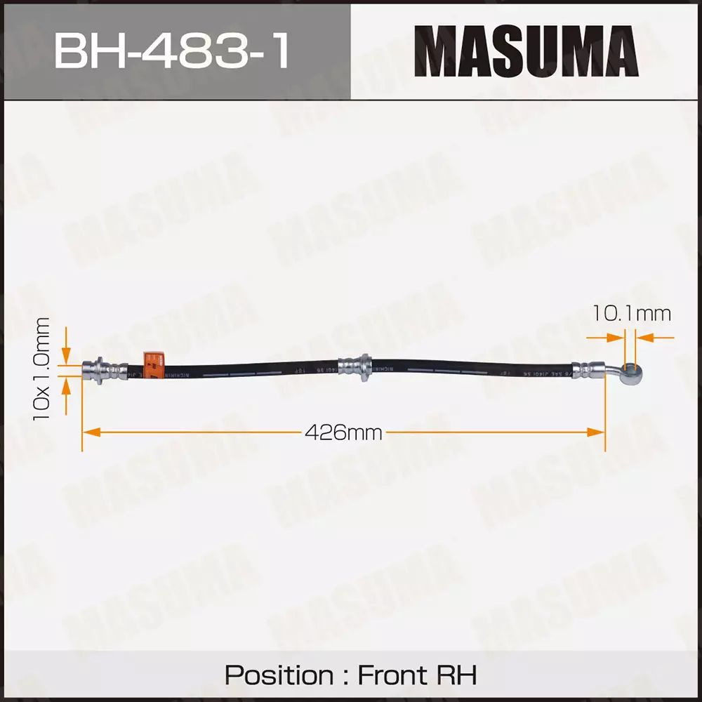Masuma Шланг тормозной для автомобиля, арт. bh-483-1, 1 шт. #1