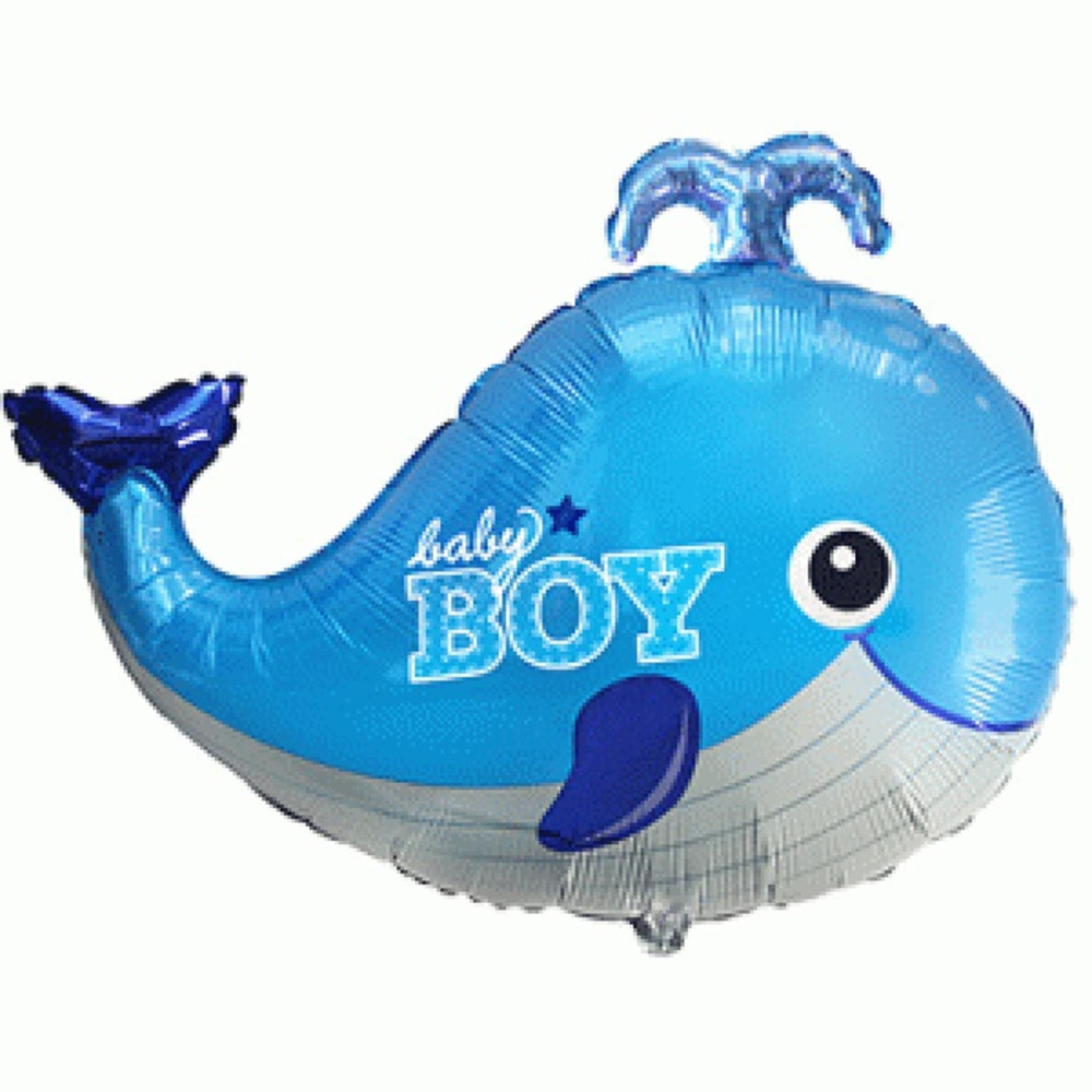 Воздушные шар Фигура Кит "Для Мальчика" голубой 34"/86см #1