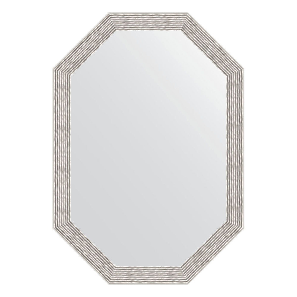 Зеркало в багетной раме Evoform волна алюминий 46 мм 48x68 см BY 7009  #1