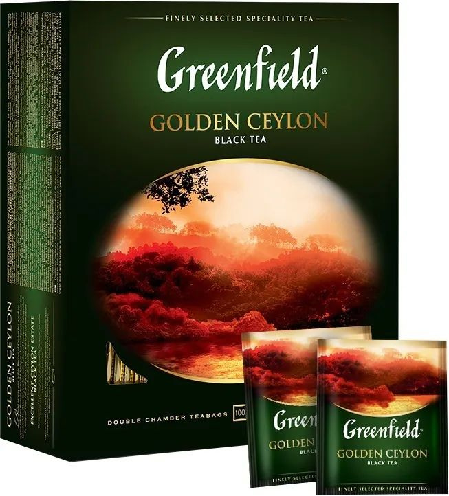 Чай в пакетиках Greenfield Golden Ceylon черный, 100 шт, 200г #1