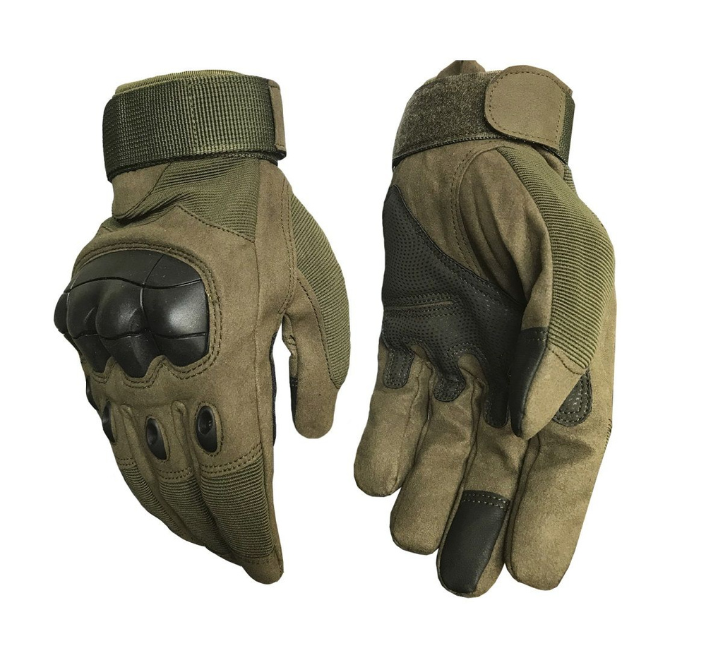 Перчатки Voenpro полнопалые с защитой костяшек, цвет олива, размер XL  #1
