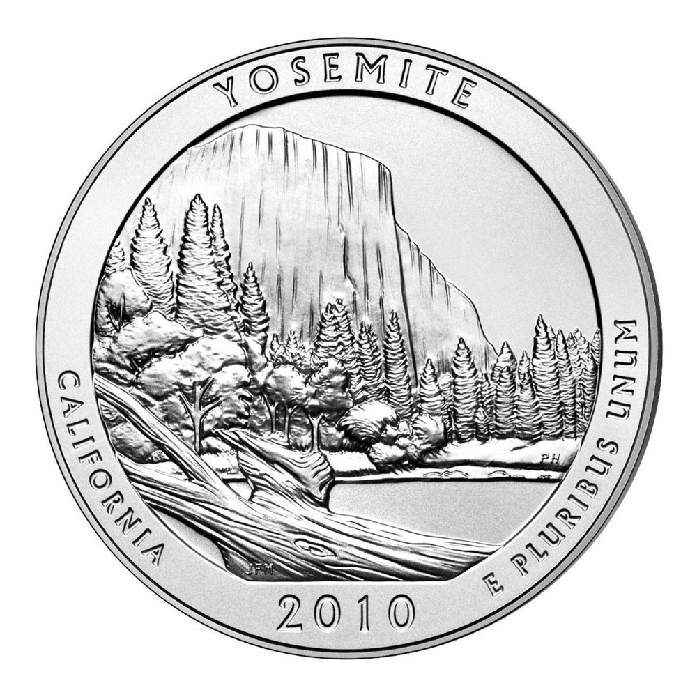 Монета 25 центов Йосемити. Национальные парки. США Р 2010 UNC  #1