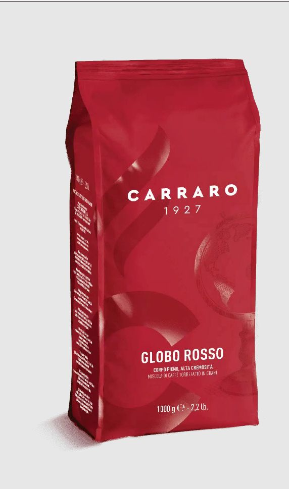 Зерновой кофе CARRARO GLOBO ROSSO, пакет, 1кг #1