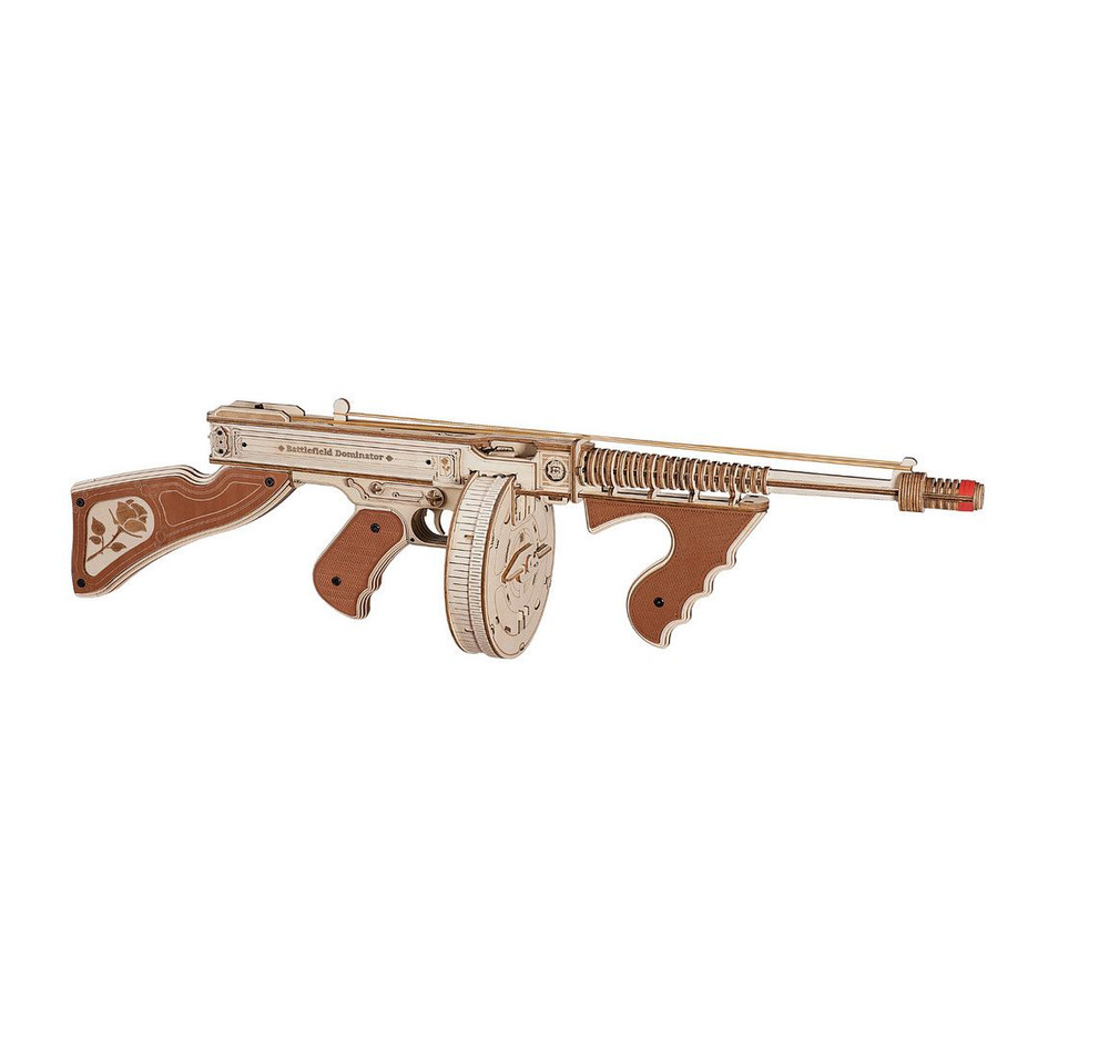Деревянный конструктор Пистолет-пулемёт Томпсона Robotime Thompson Submachine Gun  #1