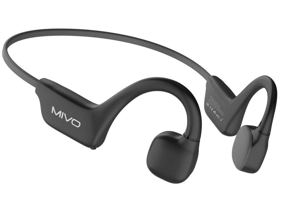 MIVO Наушники беспроводные с микрофоном, Bluetooth, USB Type-C, черный  #1