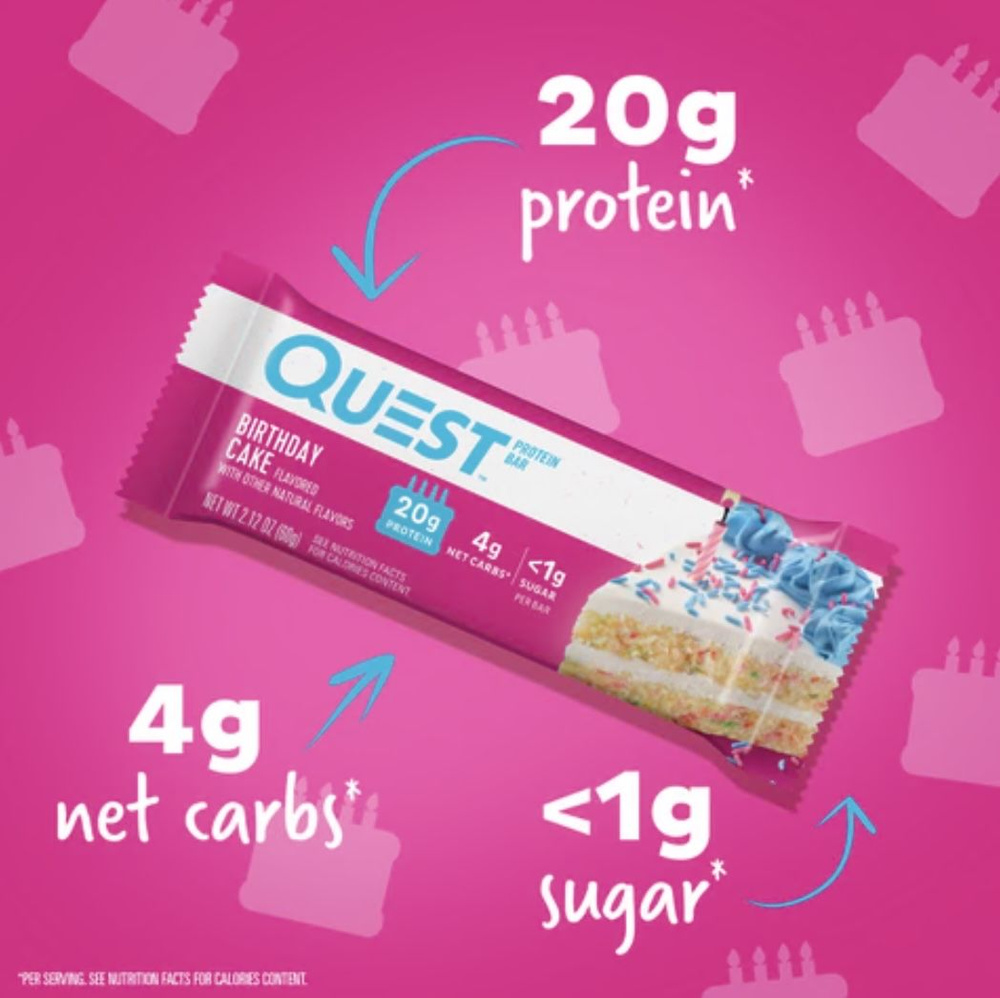 Протеиновый батончик Quest Protein Bar Birthday Cake 60 грамм. #1