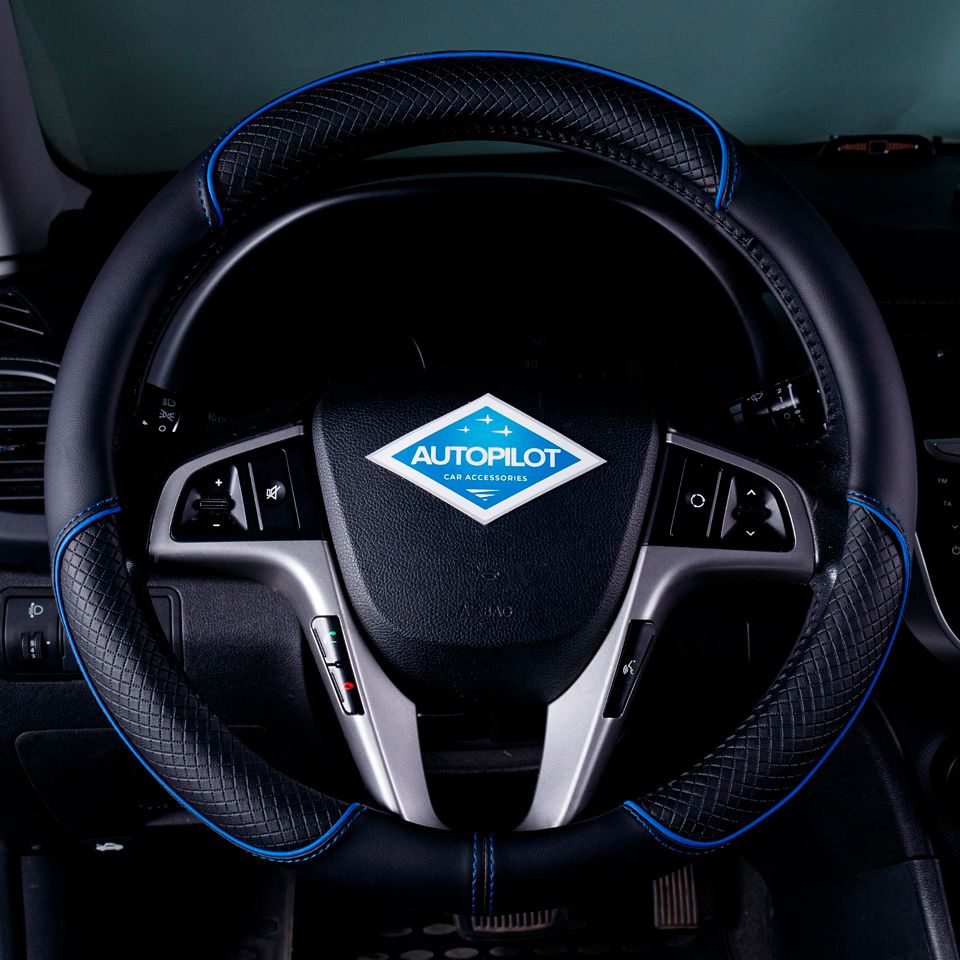 Оплетка, чехол (накидка) на руль Фольксваген Поло (2014 - 2020) седан / Volkswagen Polo, искусственная #1
