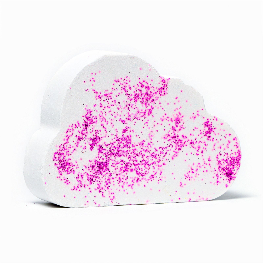 Бомбочка для ванны Облако бело-розовая, радужная, 150 г #1