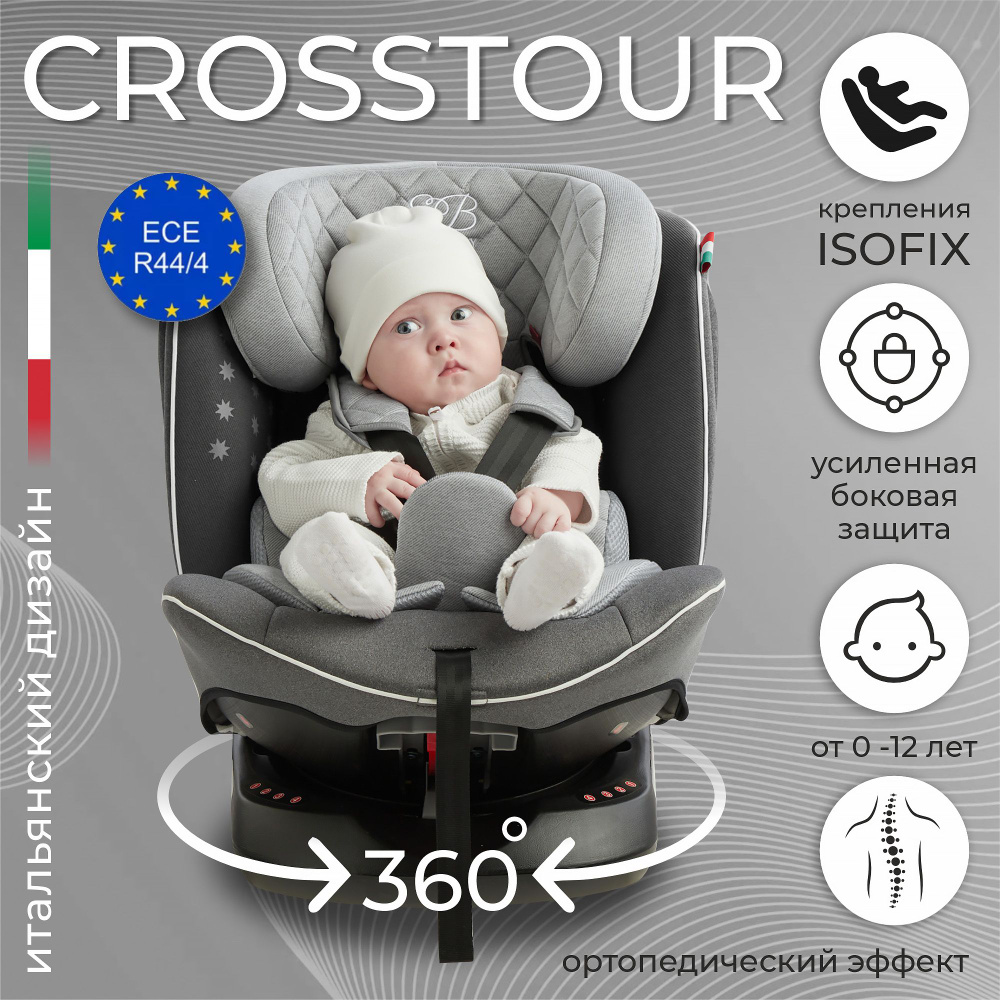 Автокресло детское растущее с поворотной базой 0-36 кг от 0 до 12 лет Sweet Baby Crosstour 360 SPS Isofix #1