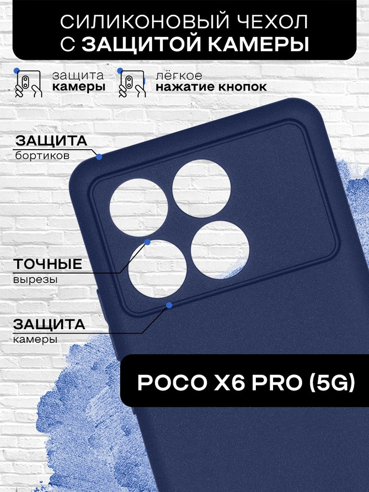 Силиконовый чехол для Poco X6 Pro (5G) (Поко Х6 Про 5Г) тонкий, матовый, противоударная накладка с защитой #1