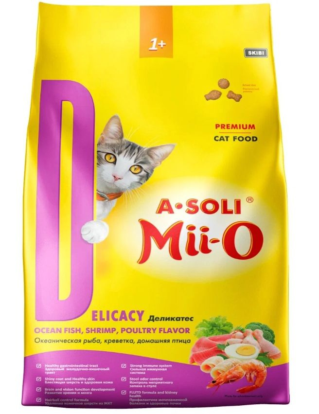 Корм для кошек сухой A-SOLI Mii-O, деликатес для кошек со вкусом океанической рыбы, 7 кг  #1