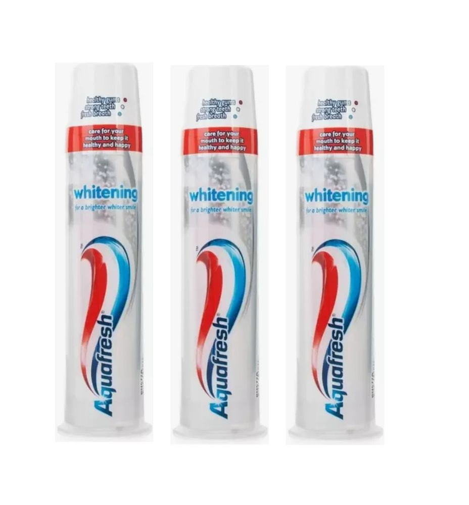 Aquafresh Зубная паста помпа Whitening отбеливающая 100мл., 3 шт #1