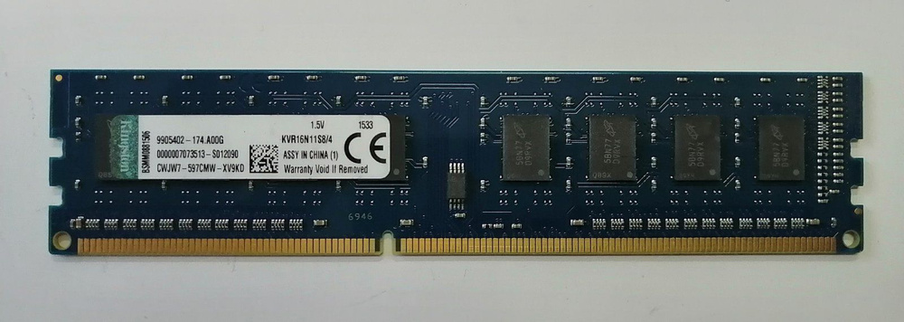 DDR3 Оперативная память DIMM КINGSТОN KVR16N11S8/4 4Гб 1600MHz 1x4 ГБ (KVR16N11S8/4)  #1