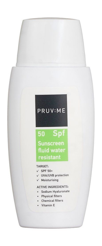 Водостойкий солнцезащитный флюид для лица Pruv:Me Water Resistant Sunscreen Fluid SPF 50, 50 мл  #1