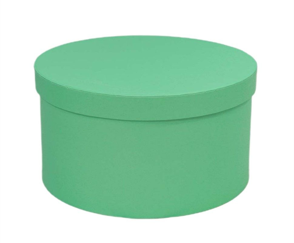 Коробка подарочная шляпная круглая, 12х6 см, зеленая #1