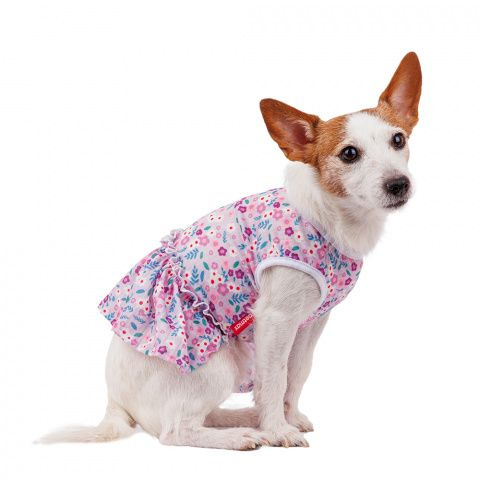 Платье для собак в цветочек L фиолетовый (девочка) #1