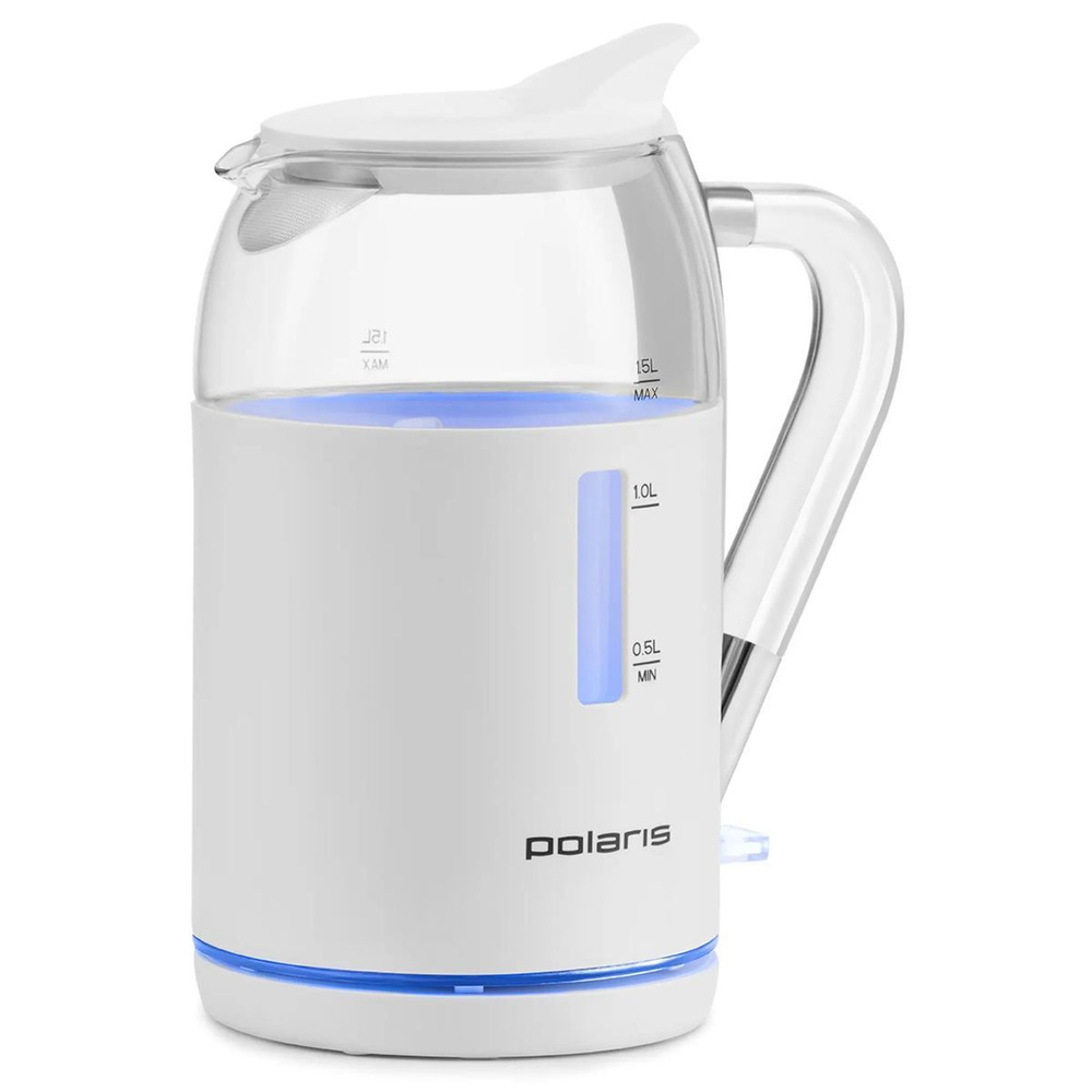 Чайник электрический Polaris PWK 1563CGL, 2200Вт, белый и прозрачный  #1