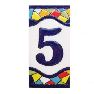 Керамическая цифра на дверь, сборная, размер 11 см. х 5,4 см, номер 5  #1