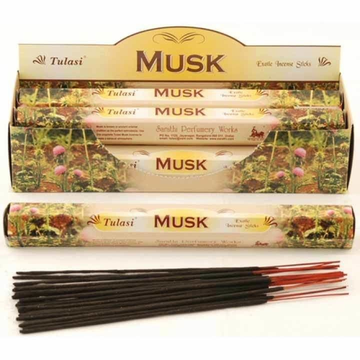 Tulasi MUSK Exotic Incense Sticks, Sarathi (Туласи благовония МУСКУС, Саратхи), уп. 20 палочек.  #1