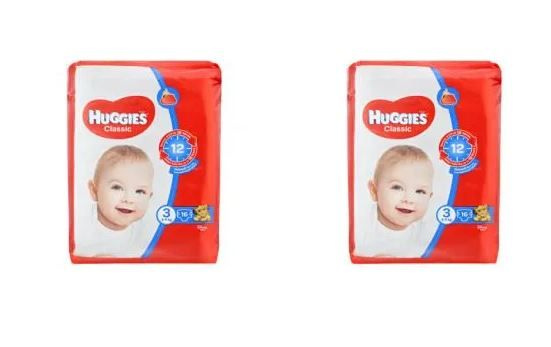 Huggies Подгузники Classic Soft Dry Дышащие 3 размер (4-9 кг) 16 шт - 2 уп  #1