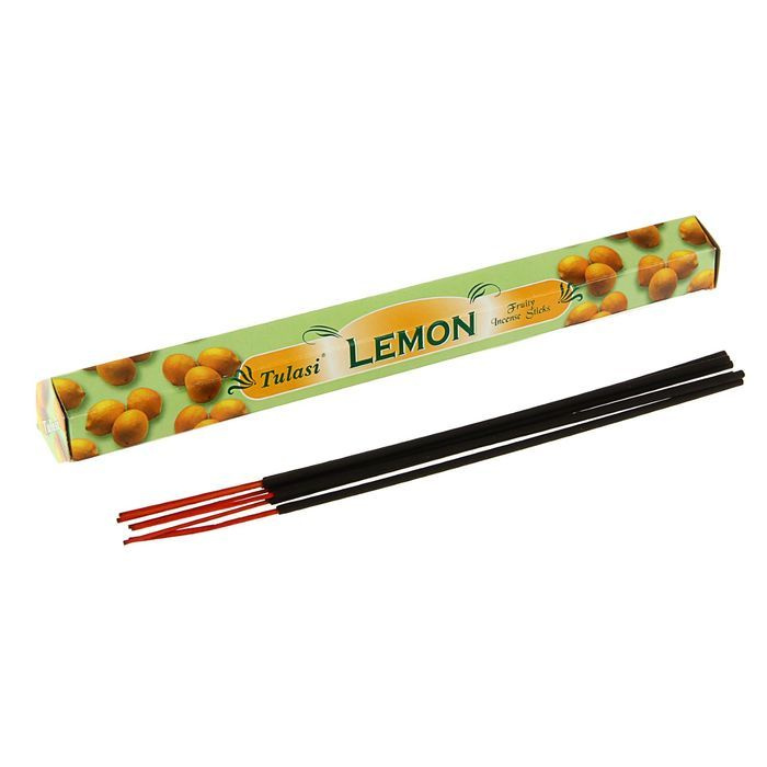 Tulasi LEMON Fruity Incense Sticks, Sarathi (Туласи благовония ЛИМОН, Саратхи), уп. 20 палочек.  #1