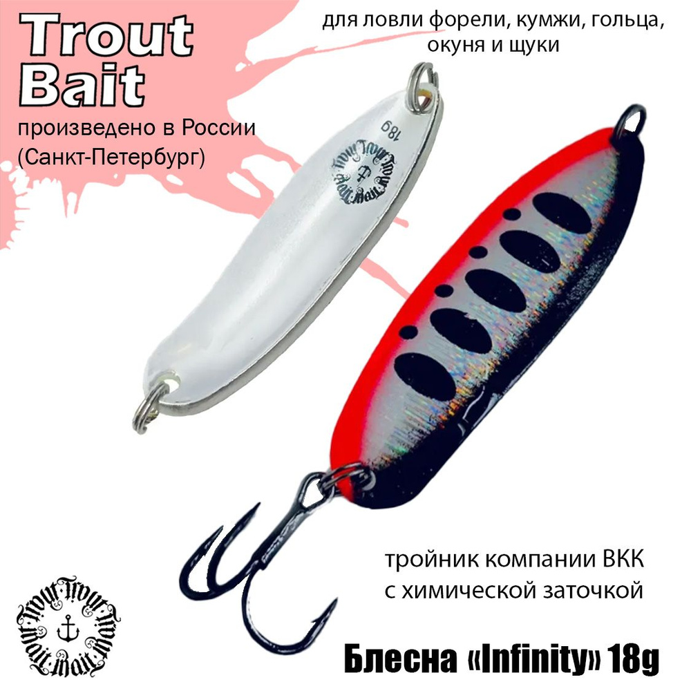 Блесна для рыбалки колеблющаяся , колебалка Infinity ( Японский Angler'z System Bux ) 18 g цвет 580 на #1