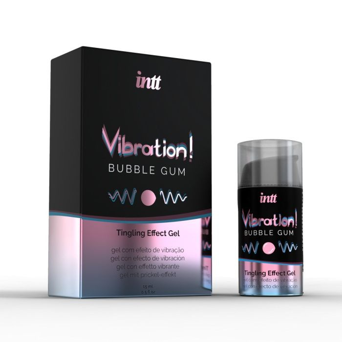 Жидкий вибратор Intt Vibration! Bubble Gum, с согревающим эффектом, 15 мл  #1