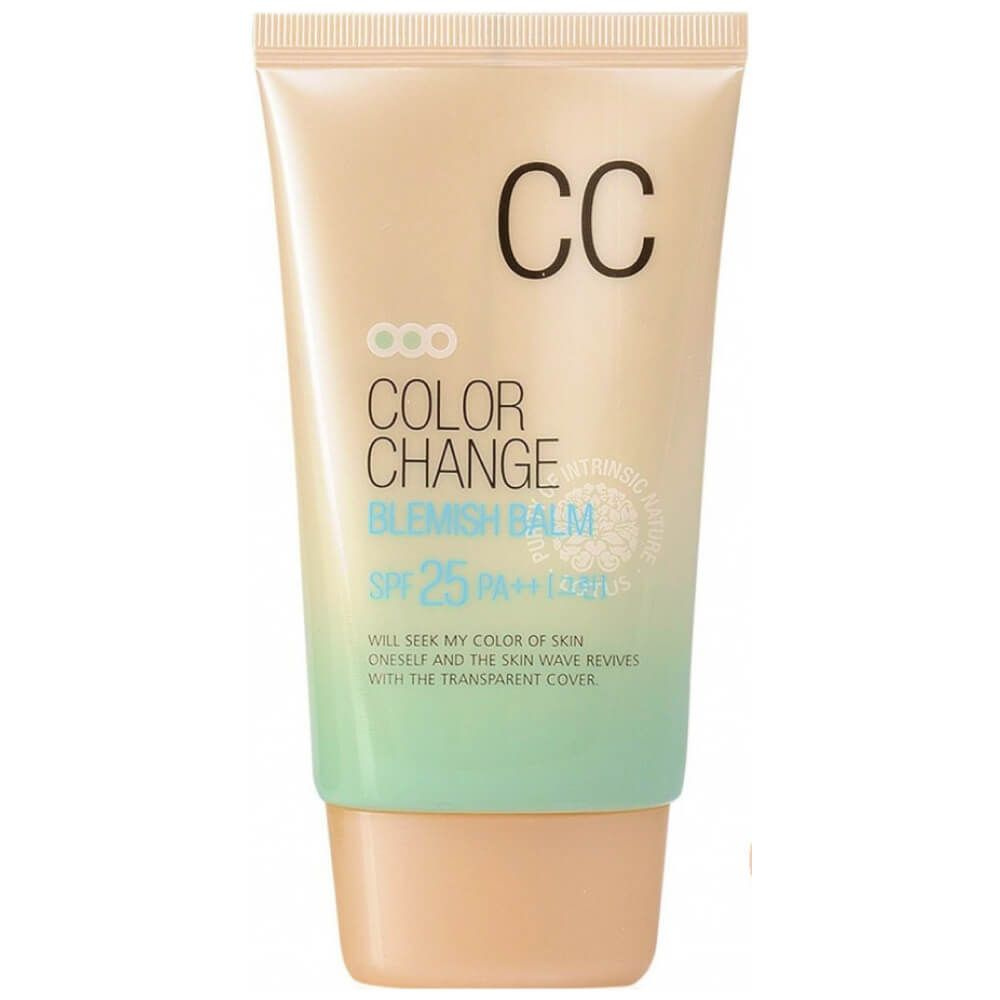 Welcos Матирующий СС-крем с цветовыми капсулами Lotus Color Change Blemish Balm SPF25, 50 мл  #1