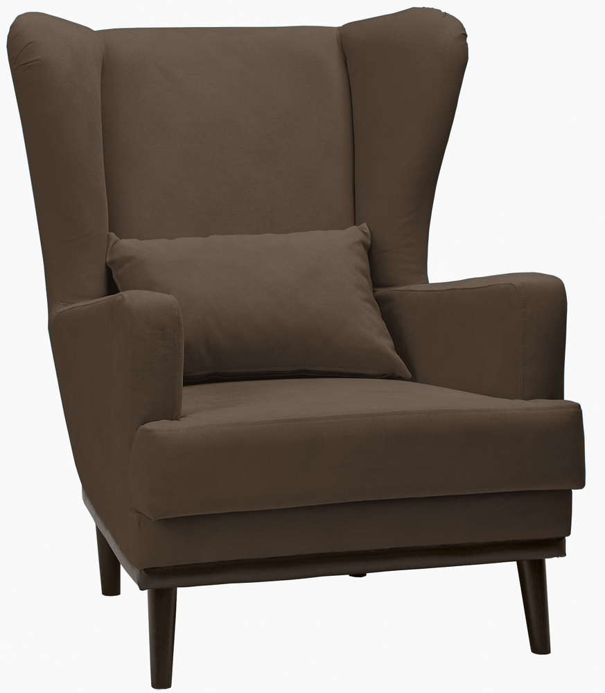 Кресло Вегас мягкое для отдыха дома, на ножках, велюр Velvet Brown 04, 75х85х90 (ШхГлхВ)  #1