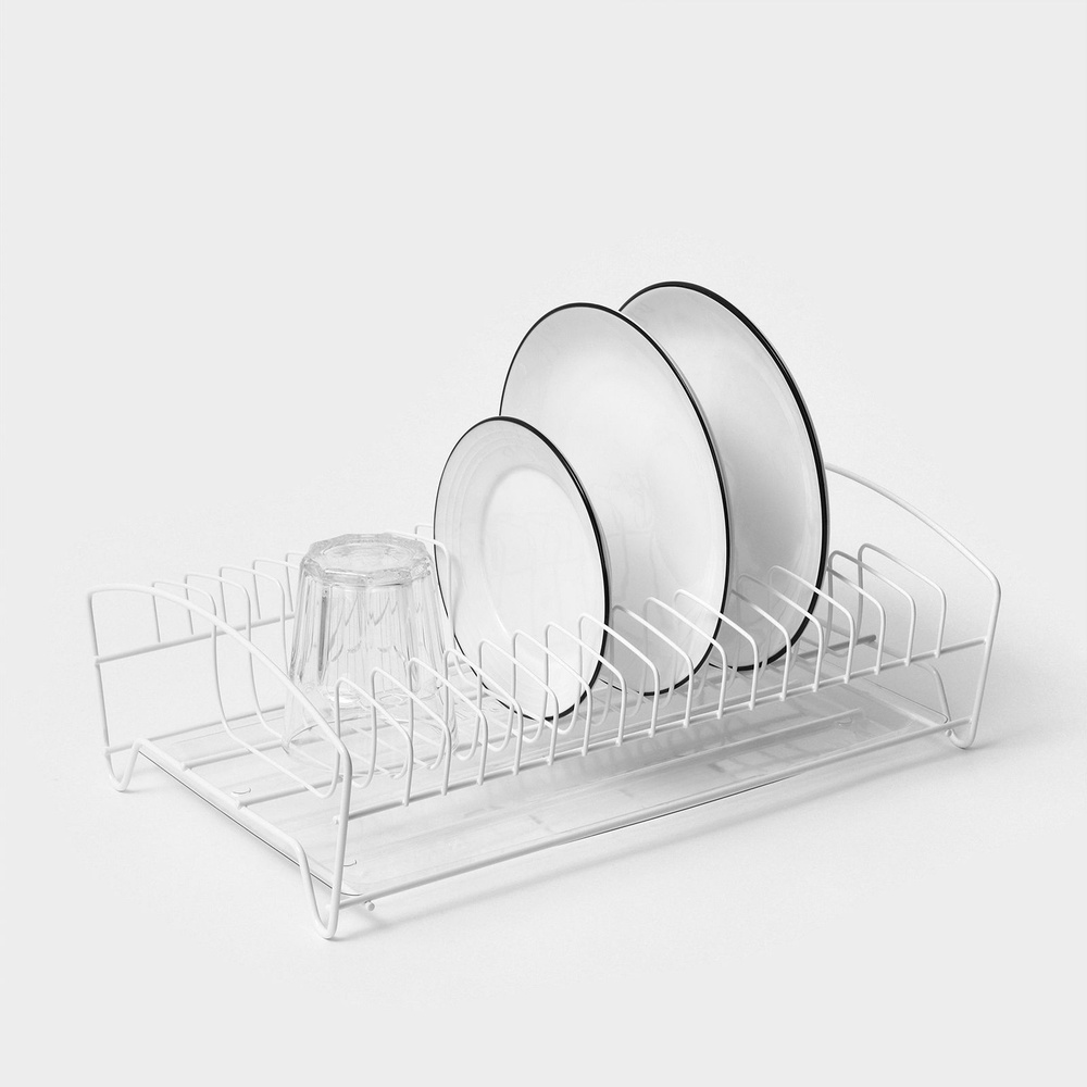 Сушилка для посуды с поддоном "Эстет 2", 39x25x12 см, цвет белый  #1