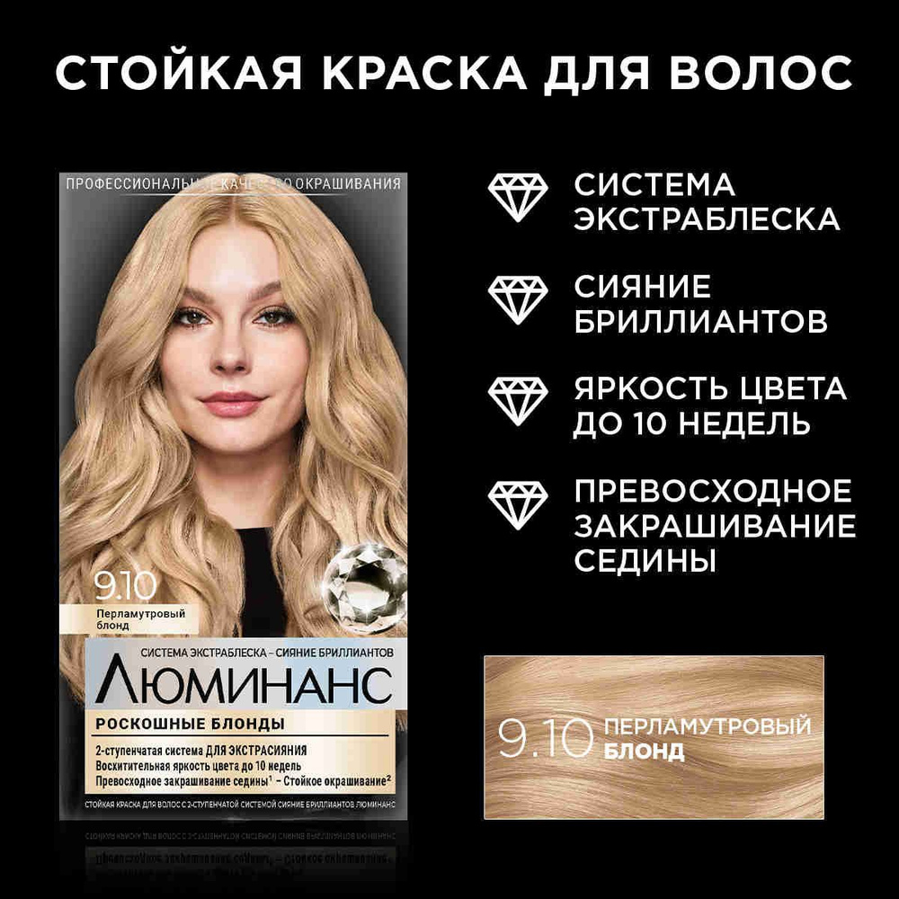 Люминанс Стойкая краска для волос, 9.10 Перламутровый блонд, 165 мл  #1