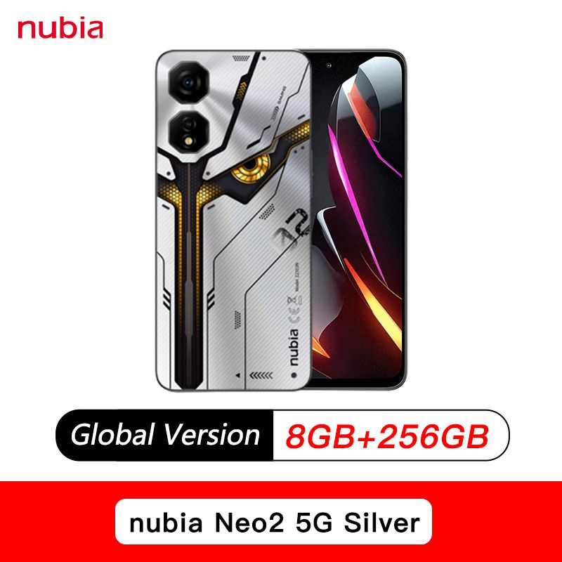 Nubia Смартфон Nubia Neo 2 игровой телефон （8ГБ+12ГБ）RAM Global 8/256 ГБ, серебристый  #1