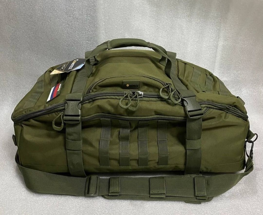Тактическая дорожная сумка/рюкзак Gongtex 55 литров олива #1